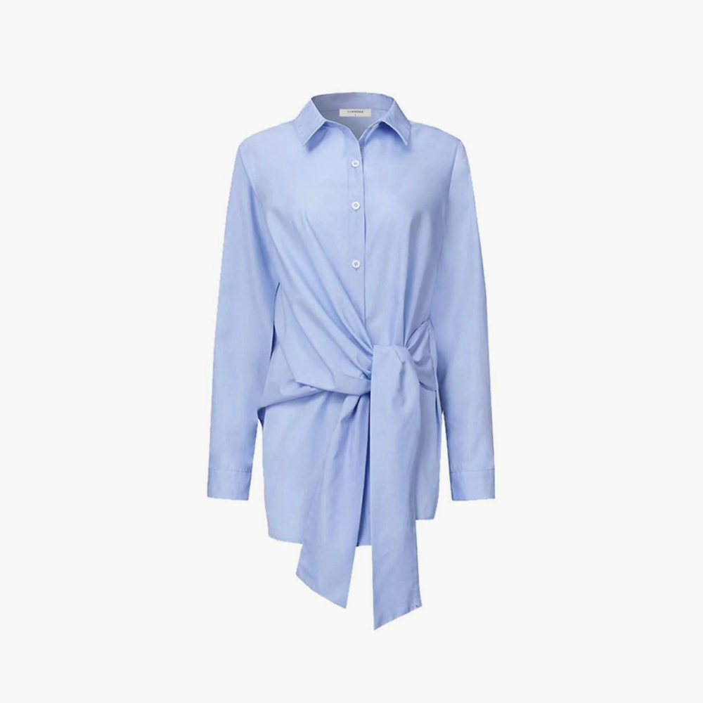 ISABELLA CAMISA LARGA CON BOTONES Y LAZO