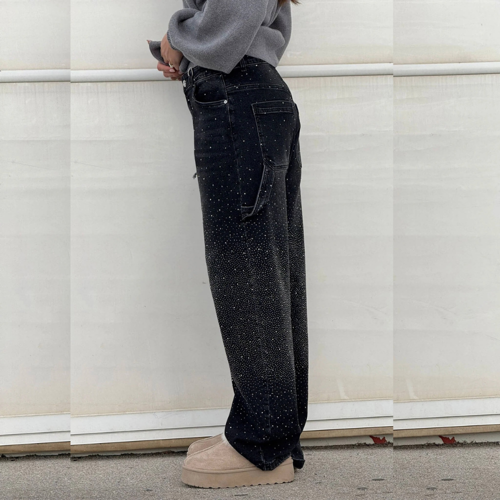 BIANCA JEANS BALLOON CON EFECTO BRILLO