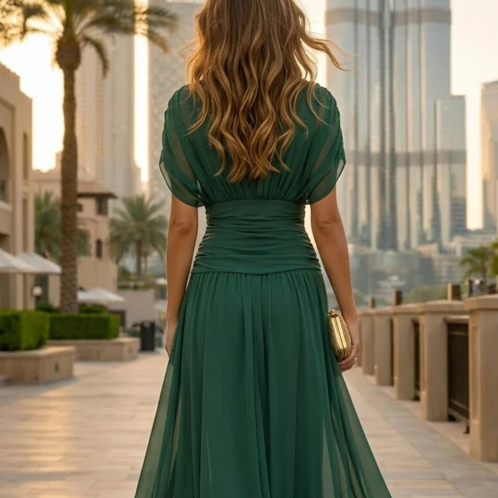 ESMERALDA VESTIDO LARGO DE GASA