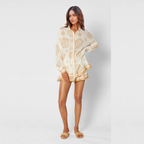 PAOLA CONJUNTO CAMISERO ESTAMPADO CON SHORT FLUIDO