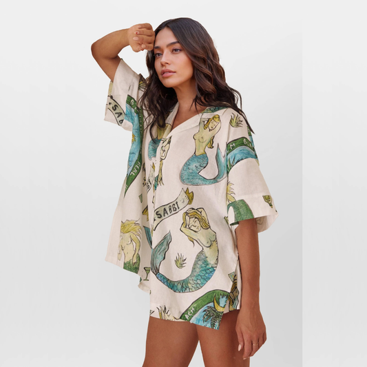 VALENTINE CONJUNTO CAMISERO ESTAMPADO SIRENA