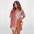 TERESA CONJUNTO CAMISERO ESTAMPADO TERRA ROSA