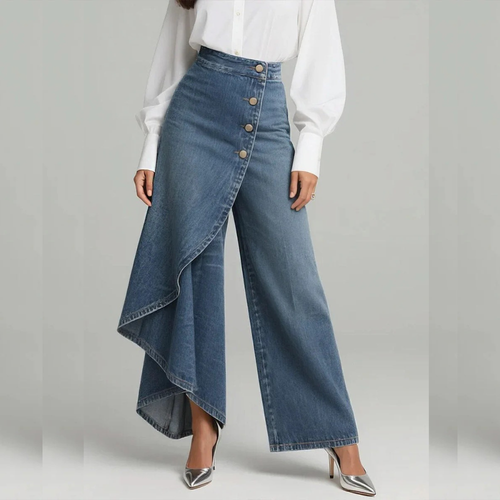 ALTRA PANTALON DENIM CON VOLANTE