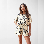 DONATELLA CONJUNTO DE DOS PIEZAS CON ESTAMPADO ABSTRACTO DE PINCELADAS