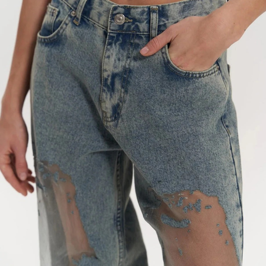 ALESSIA JEANS AZULES CON EFECTO TRANSPARENTE