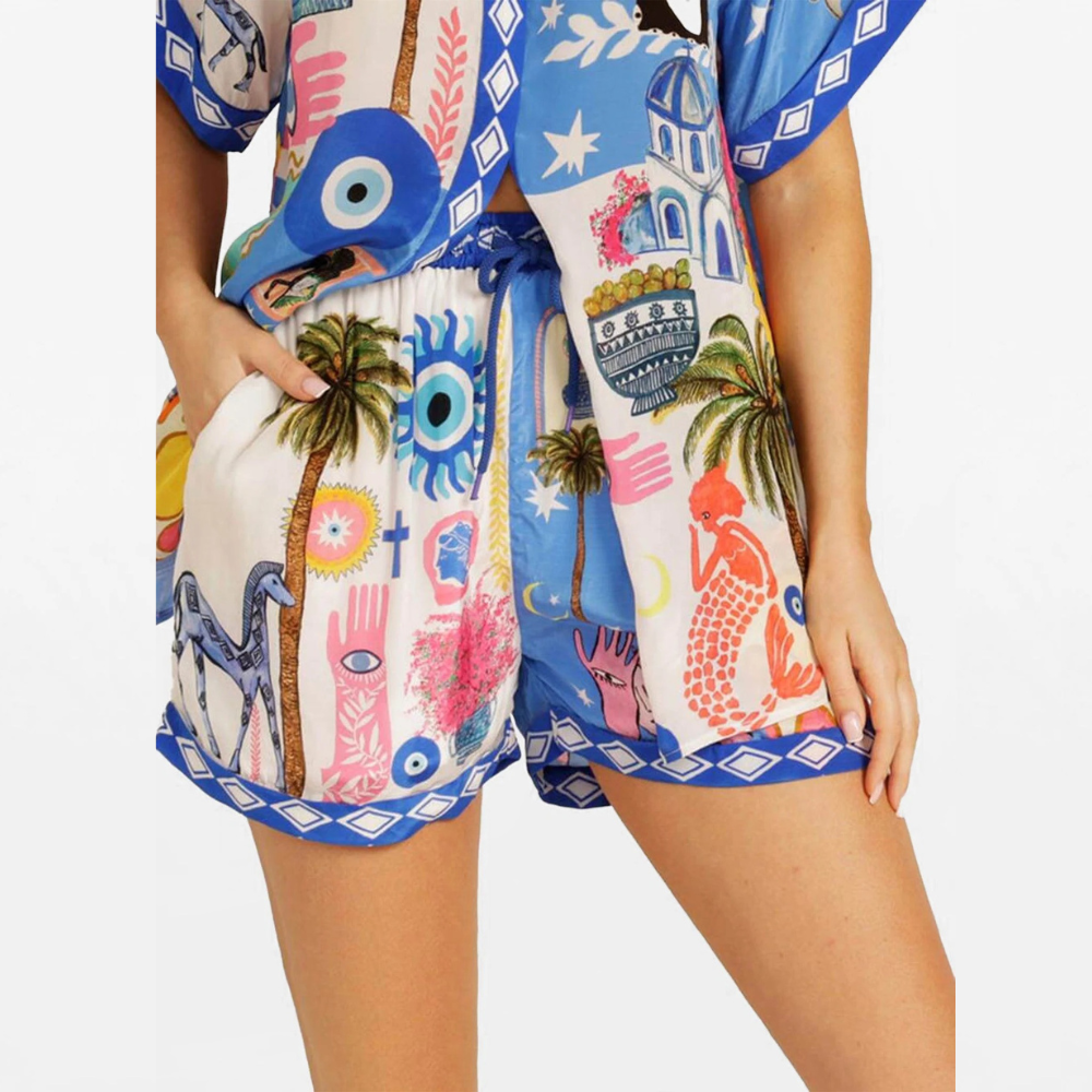 RACHELE CONJUNTO CAMISERO ESTAMPADO MEDITERRÁNEO