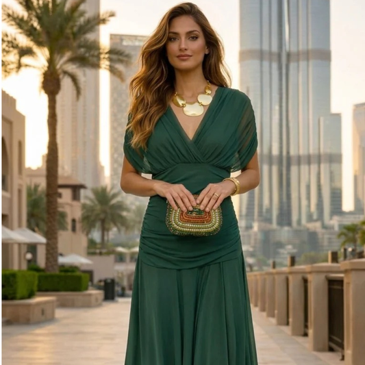 ESMERALDA VESTIDO LARGO DE GASA