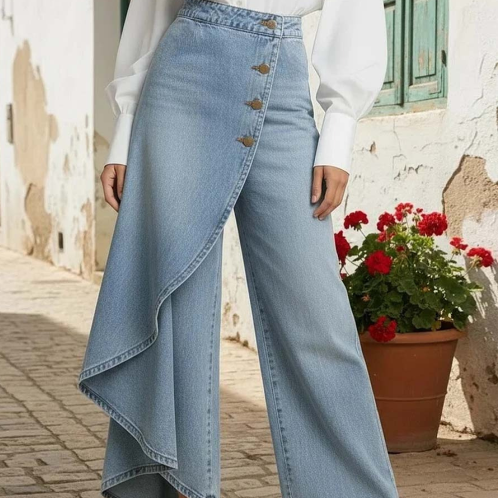 ALTRA PANTALON DENIM CON VOLANTE