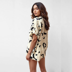 DONATELLA CONJUNTO DE DOS PIEZAS CON ESTAMPADO ABSTRACTO DE PINCELADAS