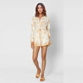 PAOLA CONJUNTO CAMISERO ESTAMPADO CON SHORT FLUIDO