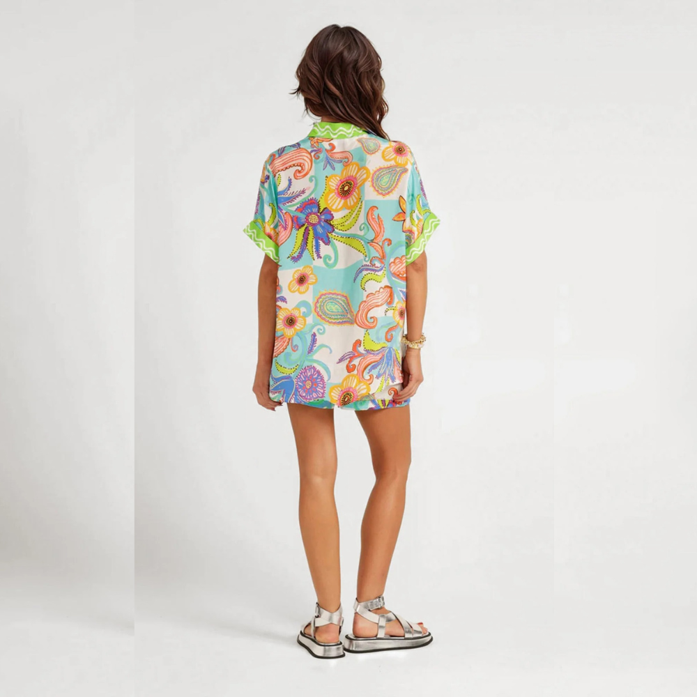 FLORALE CONJUNTO CAMISERO ESTAMPADO BOHO
