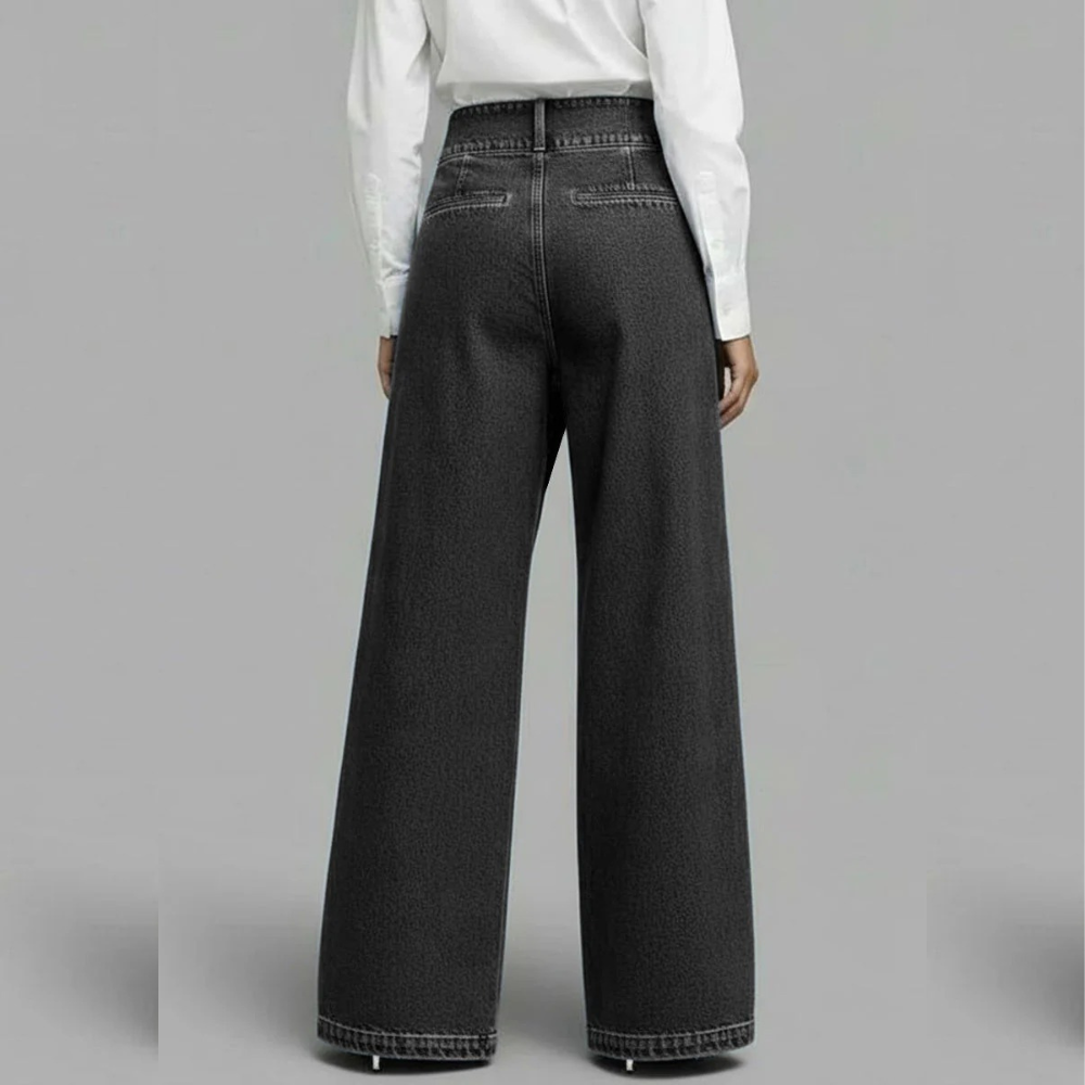 VICTORIA PANTALON DENIM WIDE LEG CRUZADO