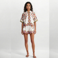 GRECIA CONJUNTO CAMISERO ESTAMPADO BOHO ÉTNICO