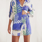 SIMONE CONJUNTO CAMISERO ESTAMPADO COSTA AZUL
