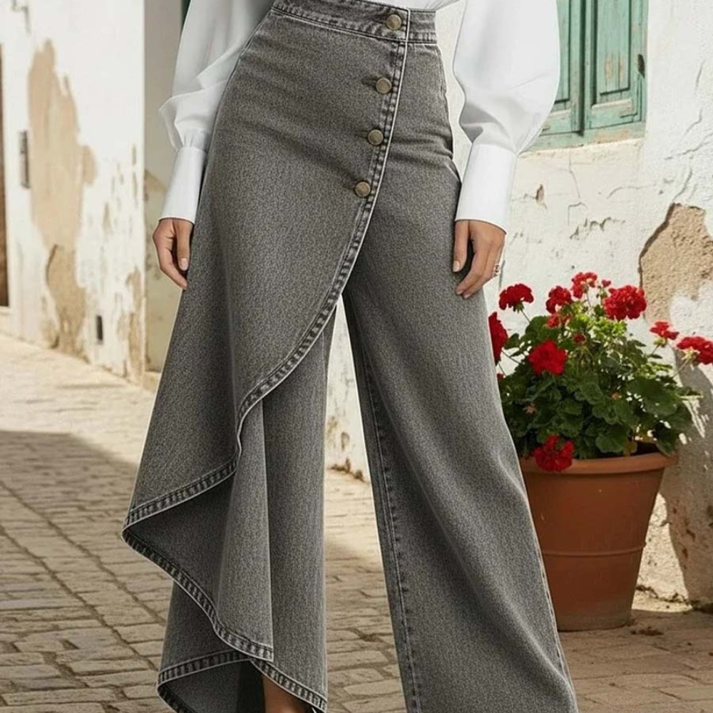 ALTRA PANTALON DENIM CON VOLANTE