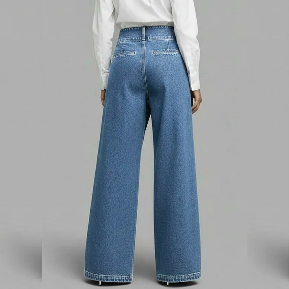 VICTORIA PANTALON DENIM WIDE LEG CRUZADO