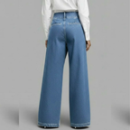 VICTORIA PANTALON DENIM WIDE LEG CRUZADO