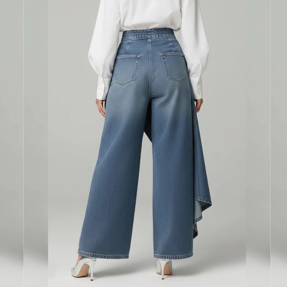 ALTRA PANTALON DENIM CON VOLANTE