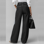 DEOSA PANTALÓN DENIM WIDE LEG CON FRANJAS LATERALES