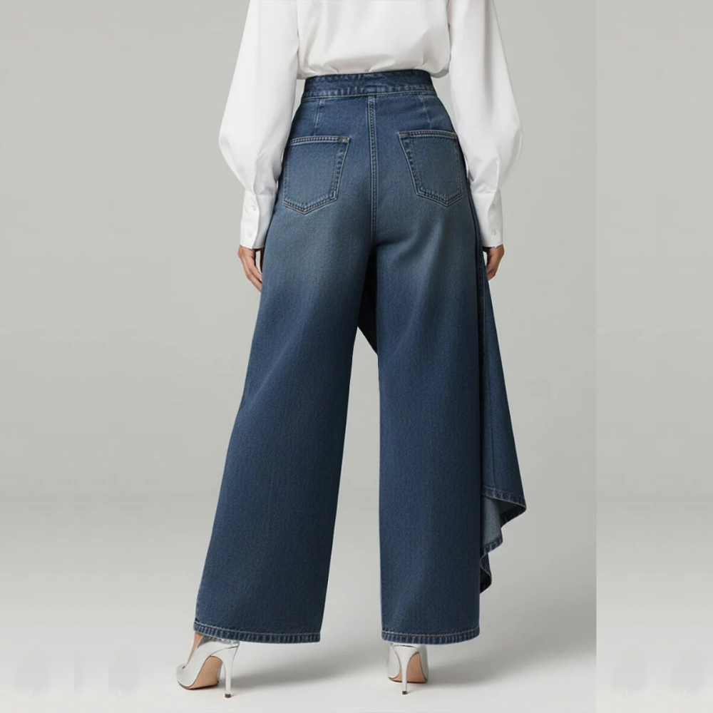 ALTRA PANTALON DENIM CON VOLANTE