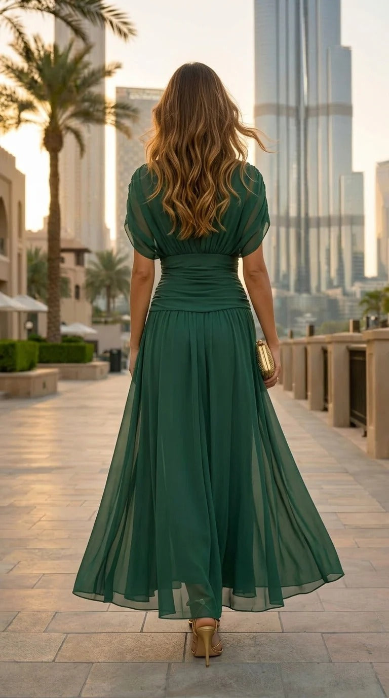 ESMERALDA VESTIDO LARGO DE GASA